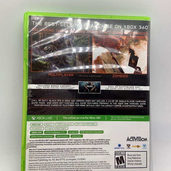 Xbox 360 Call of Duty Black Ops III Game Preowened w/ Case Microsoft - Picture 5 of 13